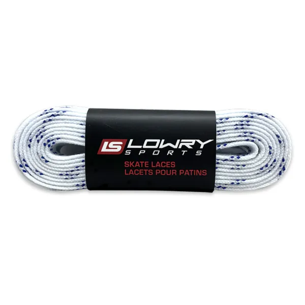 Pro Grade Molded TIp Waxed Laces White Banded LPWMTWB108 108IN 24/CS